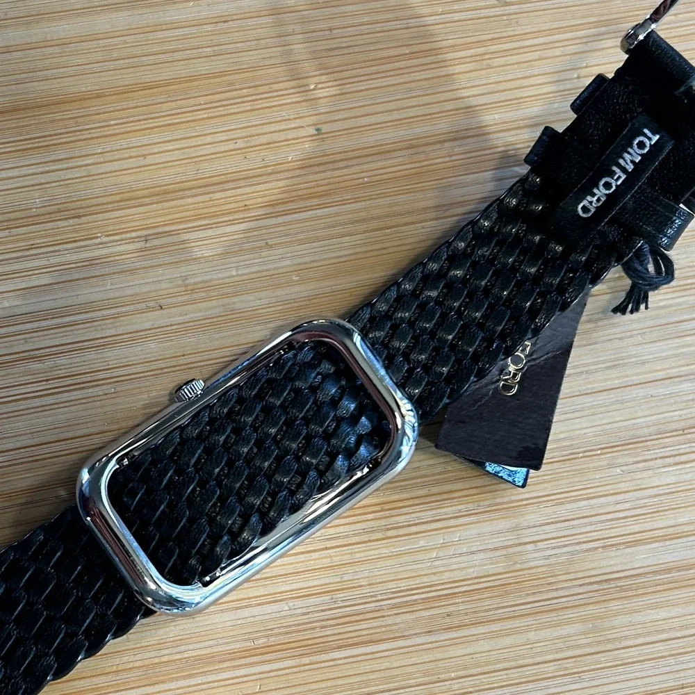 Tom Ford Watch With 35mm Black Face & Black Braided Band - Picture 5 of 10